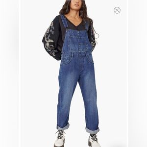 We the Free Ziggy Inky Blue Denim Overalls- Small